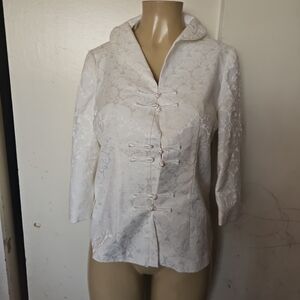 Elegant White Lace Blazer